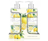 Baylis & Harding Citrón a Bazalka tekuté mýdlo dávkovač 300 ml + mléko na ruce dávkovač 300 ml, kosmetická sada