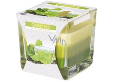 Bispol Green Tea - Zelený čaj tříbarevná vonná svíčka sklo, doba hoření 32 hodin 170 g
