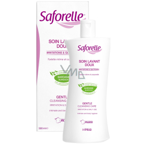 Saforelle Gel pro intimní hygienu jemná čisticí péče, utišuje a zklidňuje podráždění, bez mýdla 500 ml