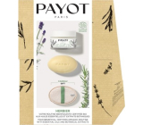 Payot Box Herbier Creme Universelle BIO univerzální pleťový krém s levandulovým olejem 50 ml + Tuhý vyživující krém na tělo a obličej s esenciálním olejem rozmarýnu 1 kus + Rukavice z lufy 1 kus, kosmetická sada 2022