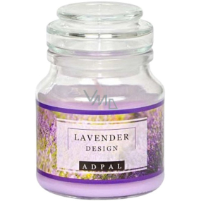 Adpal Lavender Design vonná svíčka sklo se skleněným víčkem 70 x 100 mm