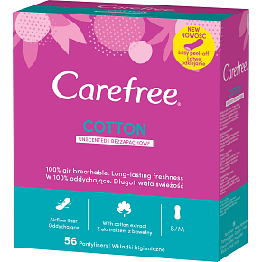 Carefree Cotton slipové vložky intimky, 56 ks Carefree Cotton slipové vložky intimky, 56 ks