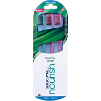 Sensodyne Nourish Healthy Clean Soft zubní kartáček 3 kusy různé barvy