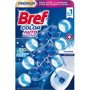 Bref WC blok Color Auto Active Chlorine, 3 × 50 g