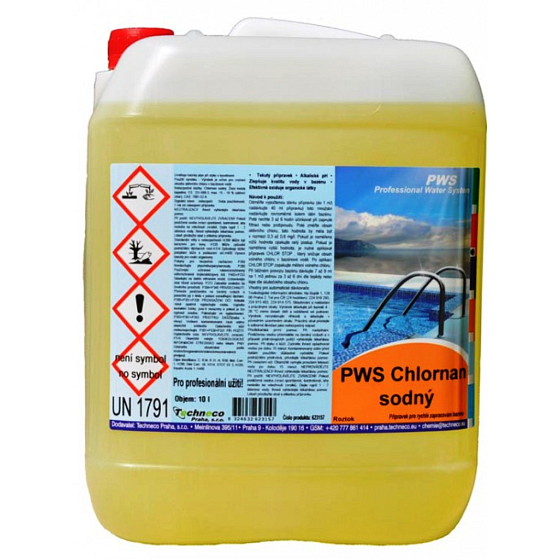 PWS Chlornan sodný - tekutý chlor do bazénu 10 l kanystr