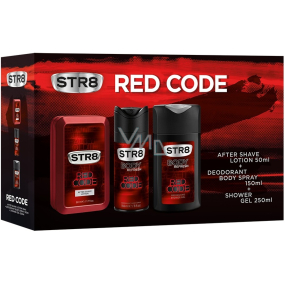 Str8 Red Code voda po holení 50 ml + deodorant sprej pro muže 150 ml + sprchový gel 250 ml, kosmetická sada
