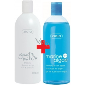 Ziaja Marine Algae Spa mořské řasy sprchový gel 500 ml + Kozí mléko sprchový gel 500 ml, duopack