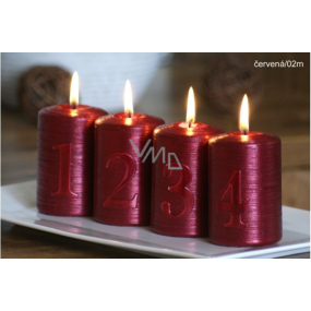 Lima Adventní sada s čísly svíčka červená válec 60 x 90 mm 4 kusy