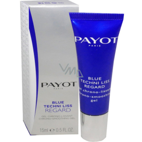 Payot Blue Techni Liss Regard vyhlazující gelový krém s kovovým aplikátorem a štítem proti modrému světlu 15 ml