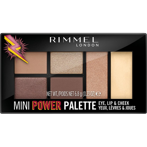 Rimmel London Mini Power Palette paletka očních stínů, rty a tváře 001 Fearless 6,8 g