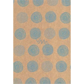 Ditipo Dárkový balicí papír 70 x 200 cm KRAFT Modrá kolečka