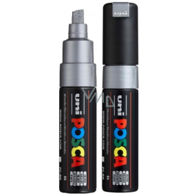 Posca Univerzální akrylátový popisovač se širokým, seříznutým hrotem 8 mm Stříbrná PC-8K