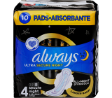 Always Ultra Secure Night Protection hygienické vložky s křidélky 10 kusů