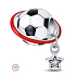 Charm Sterlingové stříbro 925 Euro 2024 Fotbal, korálek na náramek sport