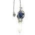 Lapis Lazuli Merkaba kyvadlo + čirý křemen, přívěsek z přírodního kamene, kámen proměny