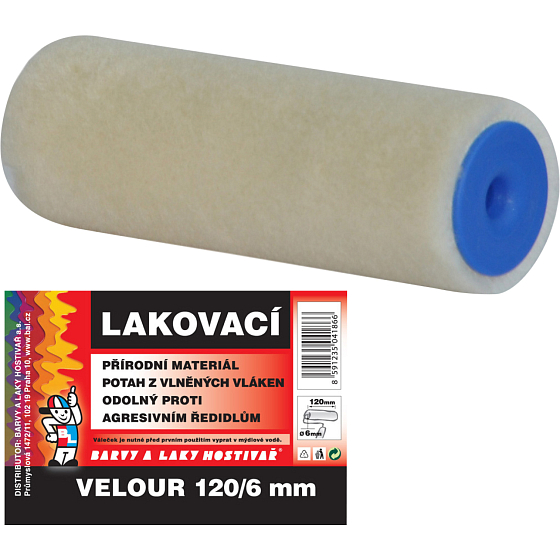 BARVY A LAKY HOSTIVAŘ Velur váleček na malování pro držák 6 mm, 120 mm