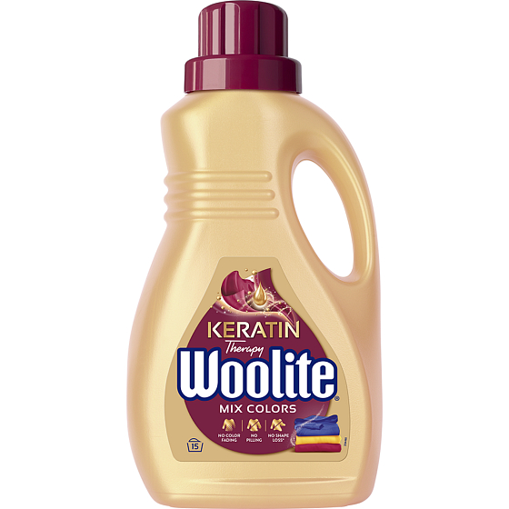Woolite Keratin Therapy prací gel na barevné prádlo 15 dávek, 0,9L