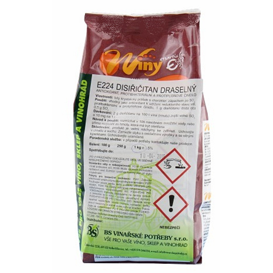 WINY Disiřičitan draselný E224 Pyrosulfit draselný pro potraviny - konzervant 100 g