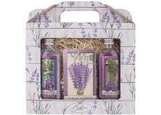 Bohemia Gifts Lavender sprchový gel 100 ml + olejová lázeň 100 ml + vonná karta, kosmetická sada pro ženy