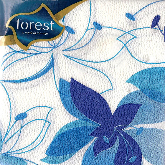 Forest Papírové ubrousky 1 vrstvé 30 x 30 cm 45 kusů Modrý květ