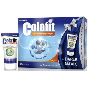 Apotex Colafit čistý krystalický kolagen 120 kostiček + Colafit Akut Pro masážní krém 50 ml, dárková sada