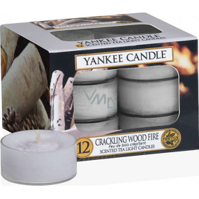 Yankee Candle Crackling Wood Fire - Praskající oheň v krbu vonná čajová svíčka 12 x 9,8 g