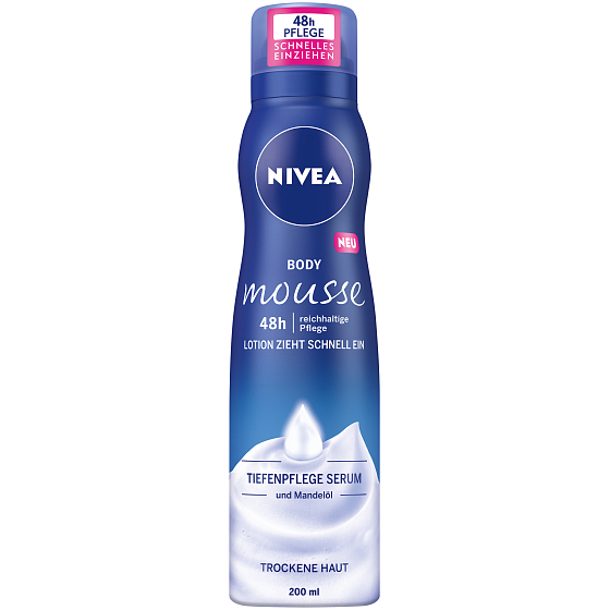 Nivea Body Mousse Intense Moisture Serum výživná tělová pěna pro suchou a velmi suchou pokožku 200 ml