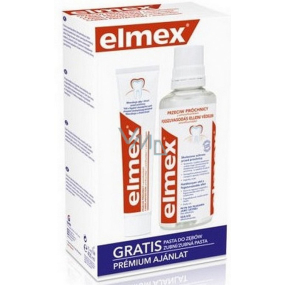 Elmex Caries Protection ústní voda 400 ml + Caries Protection s aminfluoridem zubní pasta 75 ml, duopack