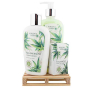 Bohemia Gifts Cannabis Konopný olej tekuté mýdlo 300 ml + tělové mléko 250 ml + tuhé mýdlo 100 g, dřevěná paleta kosmetická sada