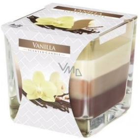 Bispol Vanilla - Vanilka tříbarevná vonná svíčka sklo, doba hoření 32 hodin 170 g