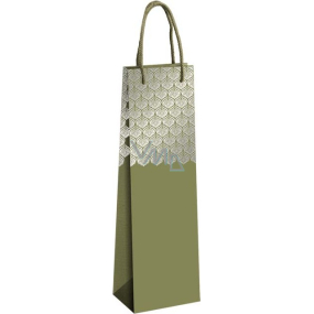 Ditipo Dárková papírová taška na láhev EKO 12 x 39 x 9 cm zelená
