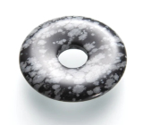 Obsidián vločkový Donut přírodní kámen 30 mm, kámen záchrany