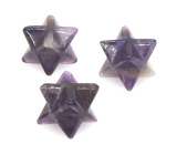 Ametyst Merkaba hmatka z přírodního kamene 13 mm,1 kus, kámen králů a biskupů