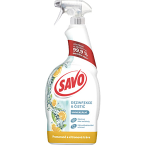 SAVO univerzální dezinfekční sprej Pomeranč a Citronová tráva, 700 ml SAVO univerzální dezinfekční sprej Pomeranč a Citronová tráva, 700 ml