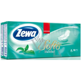 Zewa Softis Menthol papírové parfémované kapesníky 4vrstvé 10 x 10 kusů