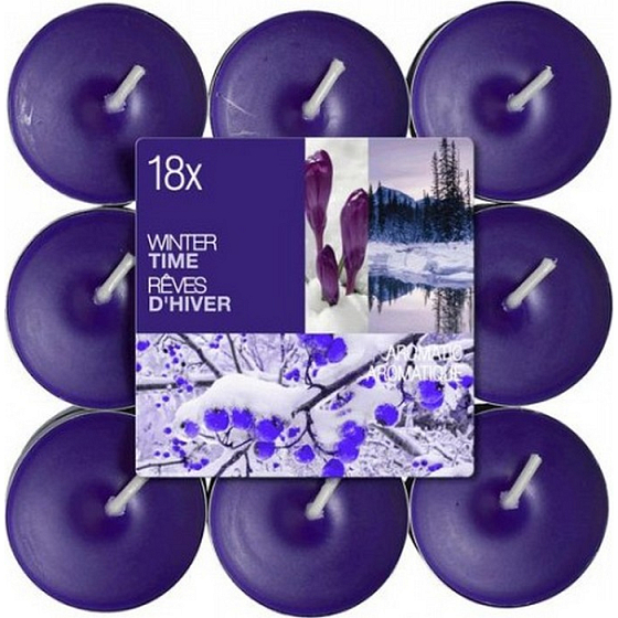 Bolsius Aromatic Winter Time - Zimní čas vonné čajové svíčky 18 kusů, doba hoření 4 hodiny