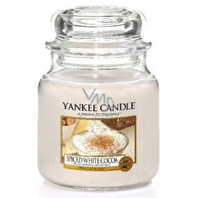 Yankee Candle Spice White Cocoa - Kořeněné bílé kakao vonná svíčka Classic střední sklo 411 g