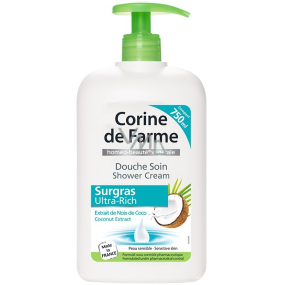 Corine de Farme Surgras Ultra-Rich Kokos krémový sprchový gel pro citlivou pokožku dávkovač 750 ml