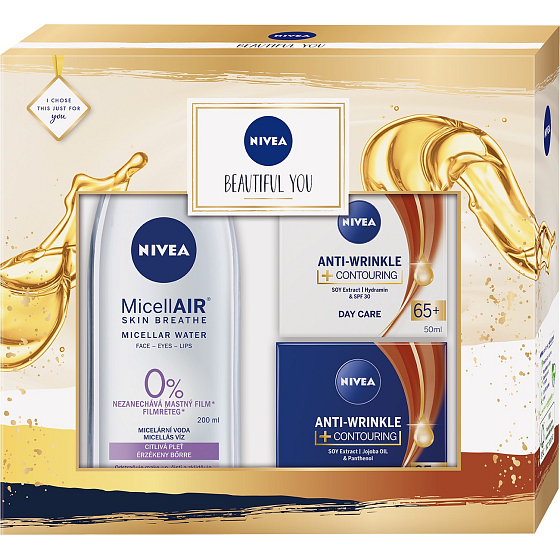 Nivea Beautiful You denní krém 50 ml + noční krém 50 ml + micelární voda 200 ml, kosmetická sada pro ženy