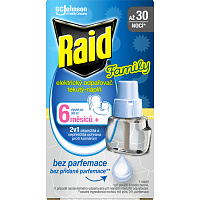 Raid Family náhradní tekutá náplň proti komárům, 30 nocí, 21 ml