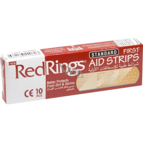 Red Rings Standard First Aid Strips náplast 19 x 72 mm 10 kusů