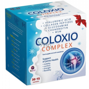 Tozax Coloxio complex přispívá k normální tvorbě kolagenu, ochraně buněk před oxidativním stresem a normální funkci chrupavek 30 + 15 sáčků, vánoční balení