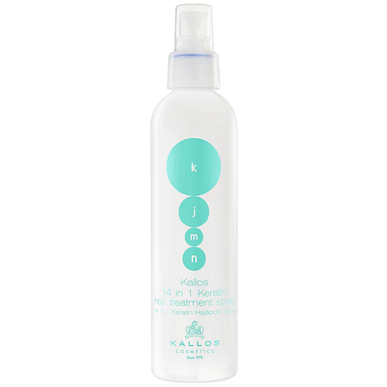 Kallos KJMN Keratin 14v1 bezoplachový sprej pro suché a poškozené vlasy 200 ml