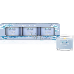 Yankee Candle Ocean Air - Oceánský vzduch vonná svíčka votivní ve skle 3 x 37 g, dárková sada