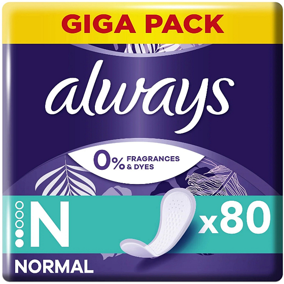 Always Normal Fresh Protection slipové intimní vložky bez parfemace 80 kusů
