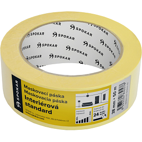 Spokar papírová zakrývací páska, 1 den, do 60 °C, rozměry 38 mm × 50 m