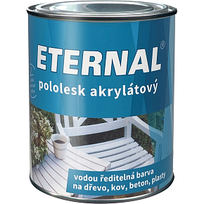 Eternal pololesk akrylátový univerzální barva na dřevo kov beton, Ral 9003 bílá, 700 g Eternal pololesk akrylátový univerzální barva na dřevo kov beton, Ral 9003 bílá, 700 g