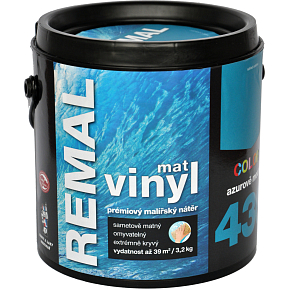 REMAL Vinyl Color mat omyvatelná barva na zeď, 430 azurově modrá, 3,2 kg