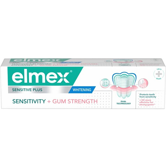 Elmex Sensitive Sensitivity + Gum Strength Whitening zubní pasta pro citlivé zuby a dásně, 75 ml