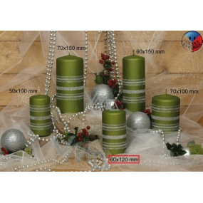 Lima Glittering Line svíčka světle zelená válec 60 x 120 mm 1 kus